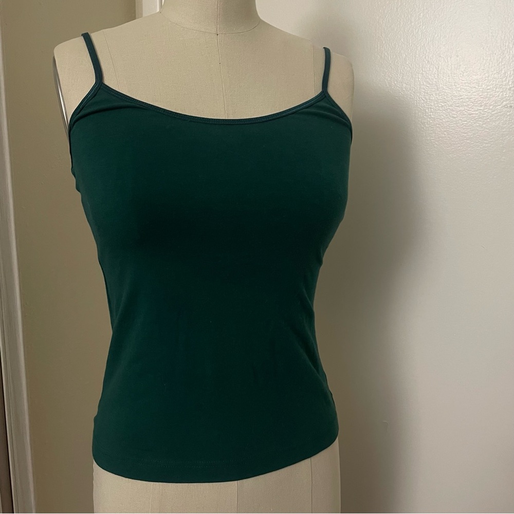 Y2k Green cotton & spandex tank top in a L